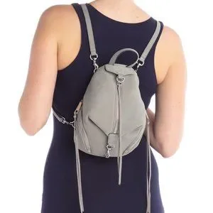 NWT Rebecca Minkoff Julian Mini Convertible Backpack GREY Nubuck Leather AUTHNTC Julian Small Backpack – On Sale Now with Up to 79% Off  main image 4